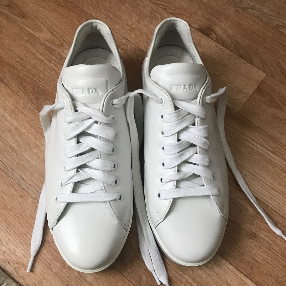 White Prada sneakers 👟